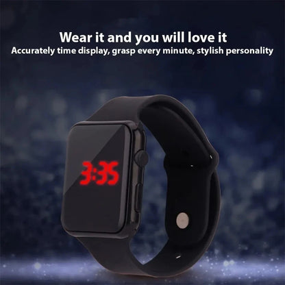 Montre numérique simple pour hommes femmes Mode sport Montre électronique LED Bracelet en silicone noir Montre décontractée pour hommes Reloj Hombre