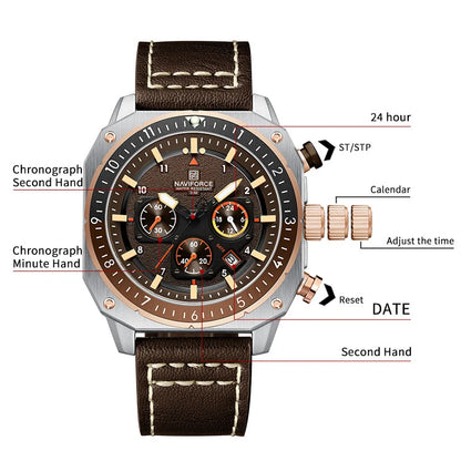 NAVIFORCE NF8057 Chronograph 24-Hour Date Display Watch