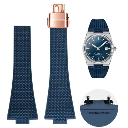 Bracelet en caoutchouc fluoré pour Tissot PRX Series 35mm 40mm Boucle Papillon FKM 11mm 12mm Étanches, Bracelet de Montre à Dégagement Rapide de Remplacement