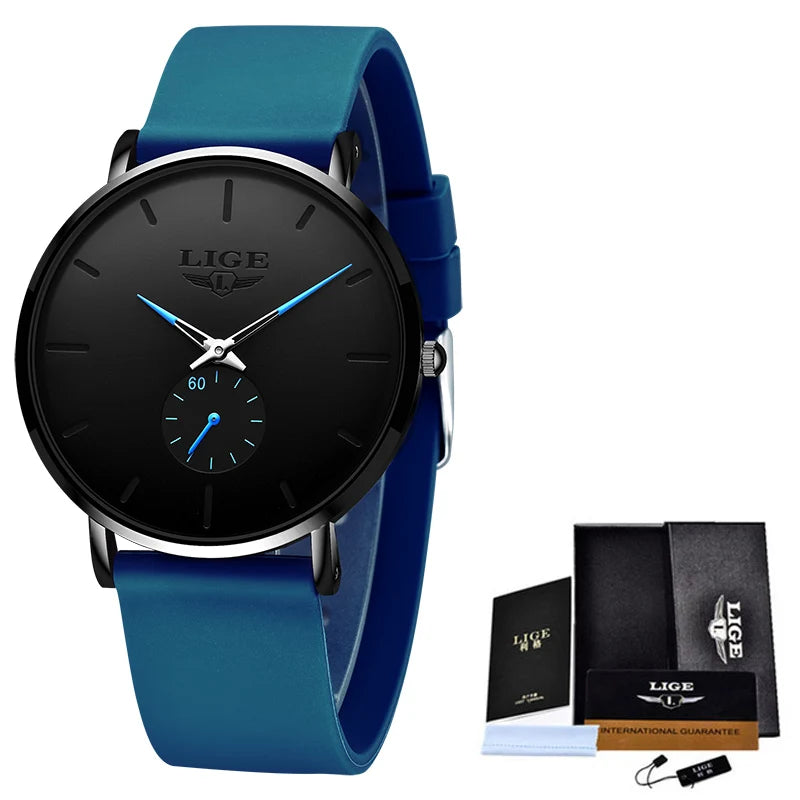 LIGE 2026 Nouvelle Montre Sport Tendance Homme, Marque de Luxe, Étanche, Simple, Ultra-Fine, Montre Homme à Quartz, Relogio Masculino