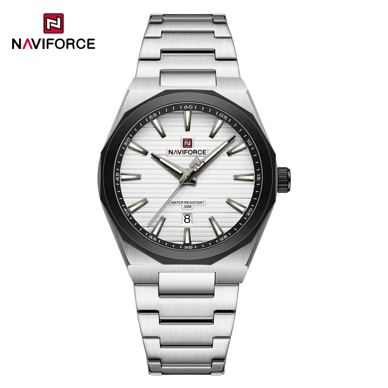 NAVIFORCE Montre-bracelet à quartz étanche Mode Point lumineux Homme Affichage de la date Montre de sport Montres pour homme Relogio Masculino