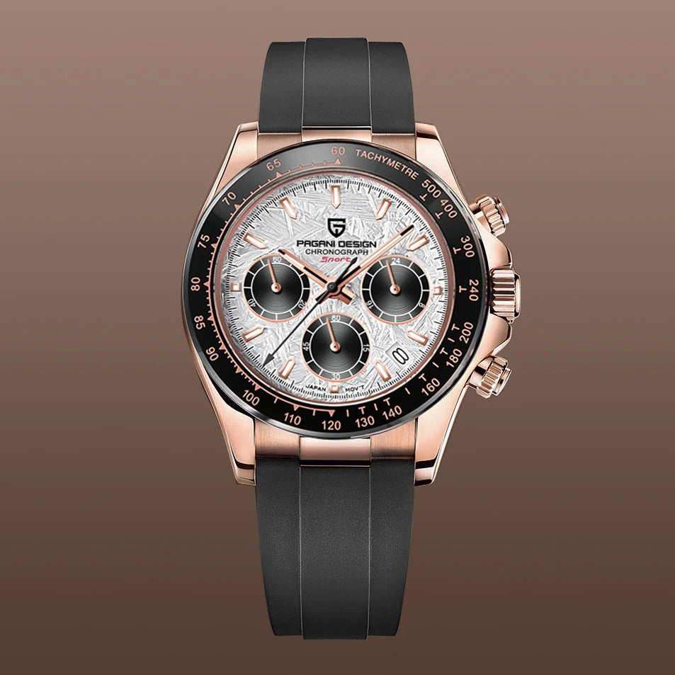 PAGANI DESIGN 2026 NOUVEAU 1664 Montre homme cadran météorite Montre de luxe en saphir à quartz pour hommes Chronographe sport pour hommes Reloj Hombre