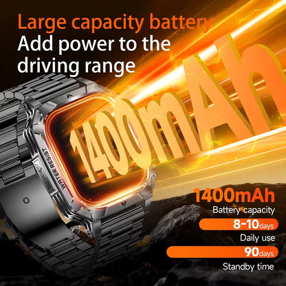 Nouvelle montre connectée 2026 Sport HD AMOLED Appel Bluetooth Étanche IP68 Lampe de poche GPS Extérieur Homme Batterie intelligente grande capacité 1000mAh