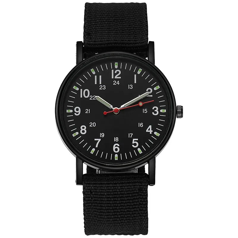 Men's analog watch with large dial and luminous hands