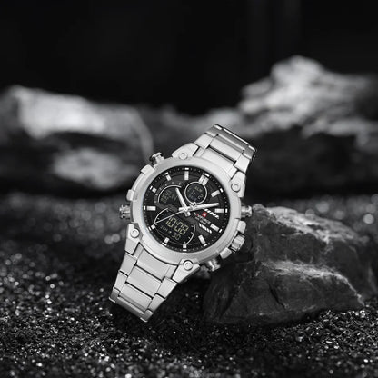 NAVIFORCE NF9278 Dual Display Stainless Steel Watch
