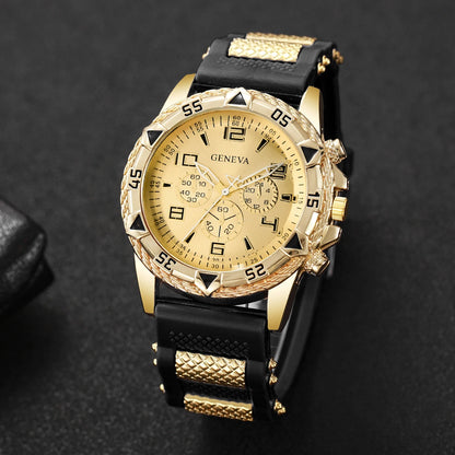 Montre de sport pour homme avec bracelet en silicone tendance et cadran arabe de luxe, montre-bracelet à quartz d'affaires, Reloj Hombre (sans boîte)