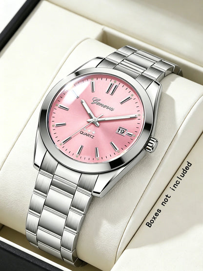 ChronoState Elegance Calendar – Women’s Quartz Steel Watch | Fashion Daily Wristwatch