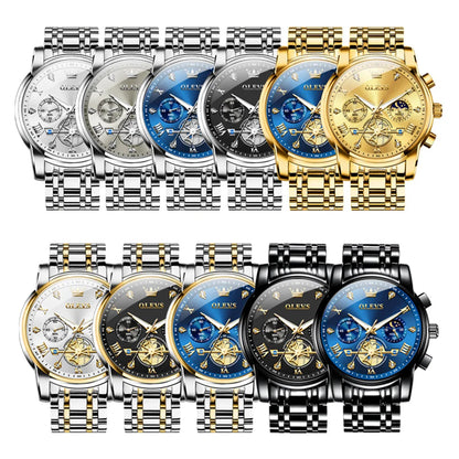 OLEVS 2856 Classic Multifunctional Flywheel Chronograph Moon Phase