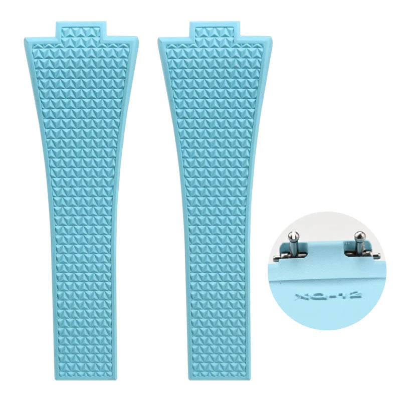 11mm 12mm FKM Convex Strap for Tissot PRX Series Super Player 35mm 40mm Fluoro Rubber Quick Release Butterfly Buckle Watch Band