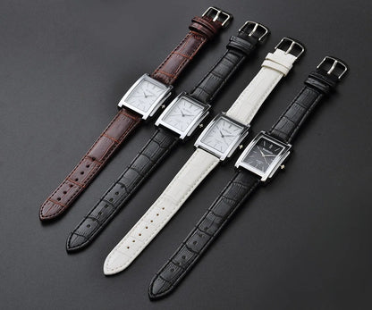 ChronoState Square Minimal – Montre unisexe à quartz en cuir | Montre élégante et décontractée