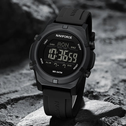 NAVIFORCE – Montre de sport numérique militaire de luxe pour homme, étanche, bracelet en silicone, Relogios Masculino