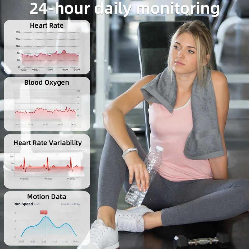 New Men Smart Bracelet Women Health Heart Rate Sleep Monitor Sport GPS Tracker Step Count Smart Band IP68 Waterproof Smartwatch
