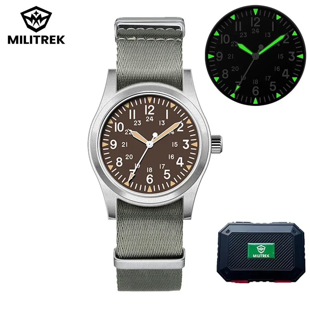 Montre Homme MILITREK 2026 Nouvelle Montre Militaire Rétro Quartz VH31 37mm Saphir Acier Inoxydable Étanche 100m Lumineux C3 Reloj Hombre