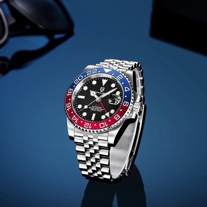 PAGANI DESIGN PD-1662 Montre-bracelet mécanique de luxe GMT pour hommes Verre saphir Acier inoxydable Montres automatiques étanches à 100 m