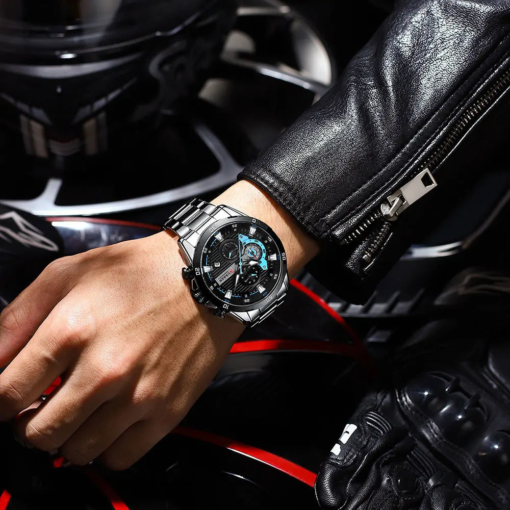 Stainless Steel Chronograph Luminous Dial Watch