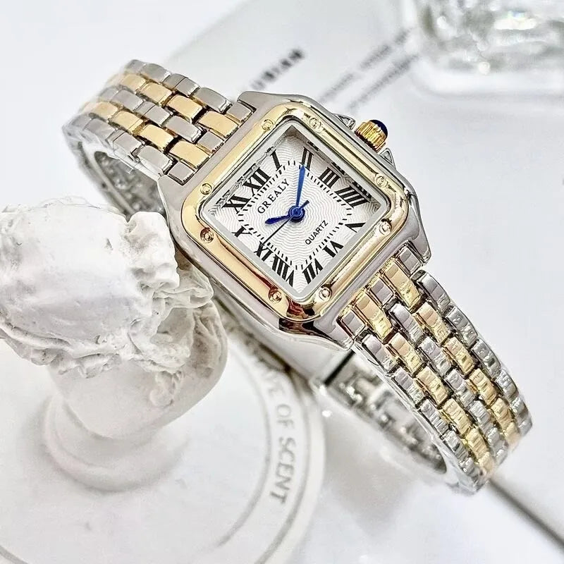 Montres de luxe en strass pour femmes, montre-bracelet à quartz carrée tendance, horloge simple pour dames, Reloj Mujer