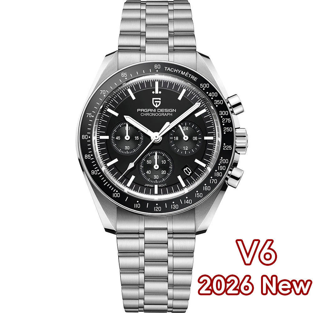 PAGANI DESIGN 2026 Nouvelles Montres Homme Montre de Luxe à Quartz Pour Homme Chronographe Rapide à Date Automatique Bracelet Saphir AR