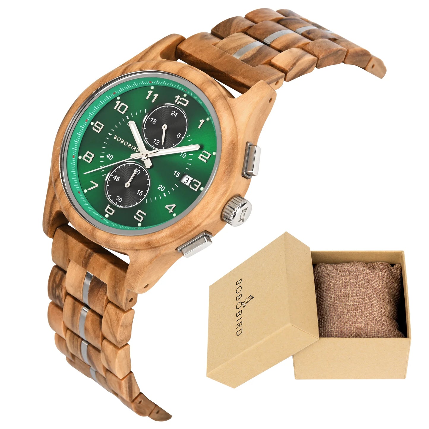 Montre en bois BOBO BIRD pour homme, Montre-bracelet vintage faite à la main, Nouvelle montre en quartz en bois élégante, Montre en bois naturelle unique et personnalisée