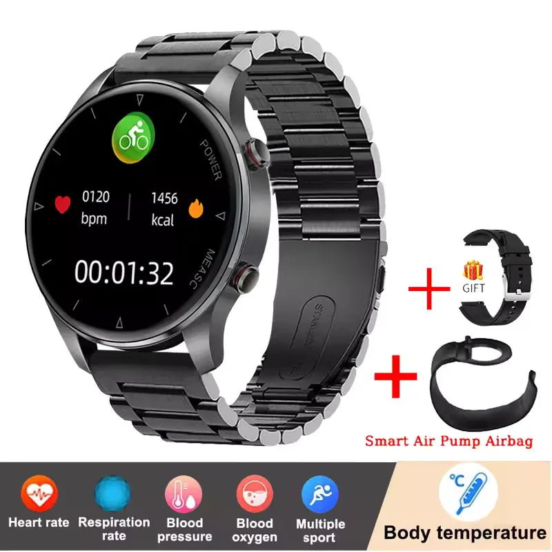 2026 Nouvelle montre connectée de santé avec surveillance de la tension artérielle, de la fréquence cardiaque et du sommeil, pour hommes, avec pompe à air, airbag, étanche IP86, montre connectée de sport