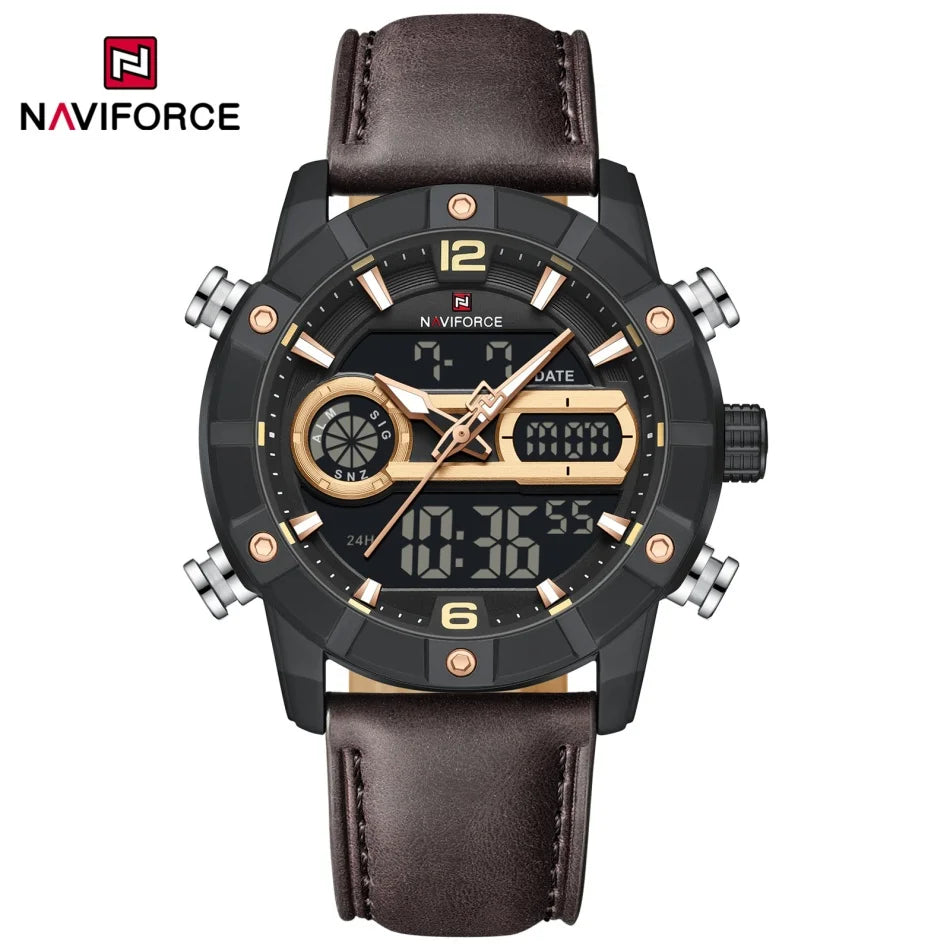 Montre Homme NAVIFORCE Tendance Sport Étanche Alarme Compte à Rebours Affichage Calendrier Automatique Marque de Luxe Montre Quartz Originale Homme