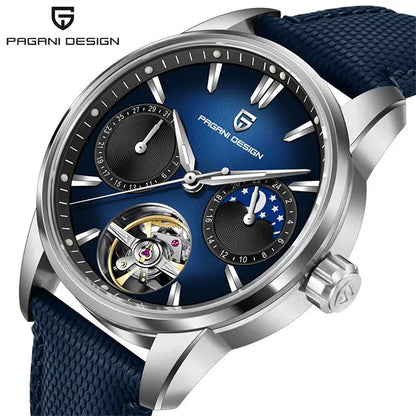 Montre de Luxe Automatique ChronoState Imperial Tourbillon avec Bracelet en Cuir