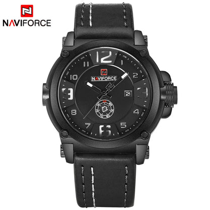 NAVIFORCE NF9099 Military Analog Date Watch Leather Strap