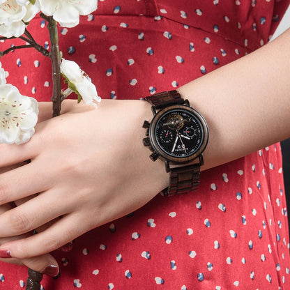 Montres automatiques mécaniques pour couple, affichage de la date, pour homme et femme, relogio masculino de luxo BOBO BIRD