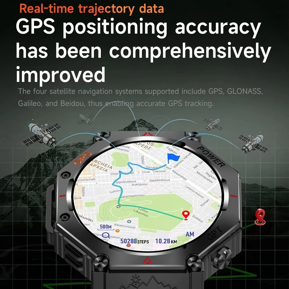 2026 New ChatGPT AI assistant Smart Watch 3ATM Waterproof GPS Built-in Dual-band GNSS Compass Military Sport SmartwatchMen Woman