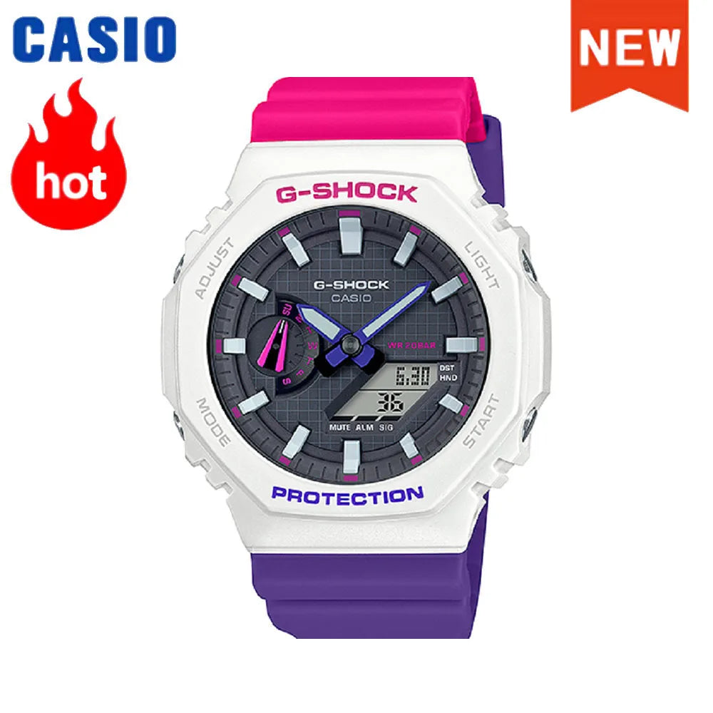 Montre homme Casio GA-2100 série 2026 Flame Inside, montre tendance sport multifonction mode antichoc à disque de couleur G-SHOCK