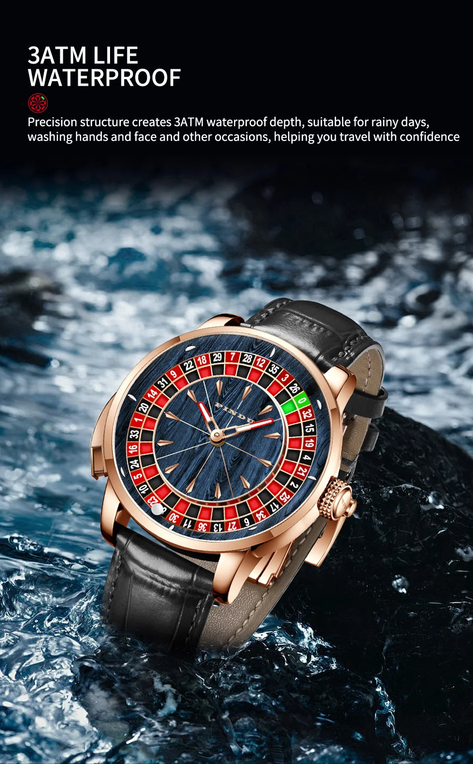 2025 PINDU  Men's Luxury Mechanical Watch Stainless Steel NH35 Wood Grain Roulette Top Brand Waterproof Sapphire Glass