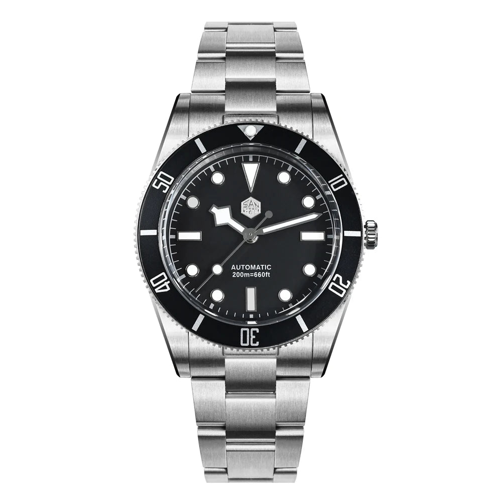 San Martin Nouvelle Montre Plongeur Homme Vintage BB54 Améliorée 37mm ST2130 Automatique Mécanique Saphir Lumineux Étanche 200m SN0138