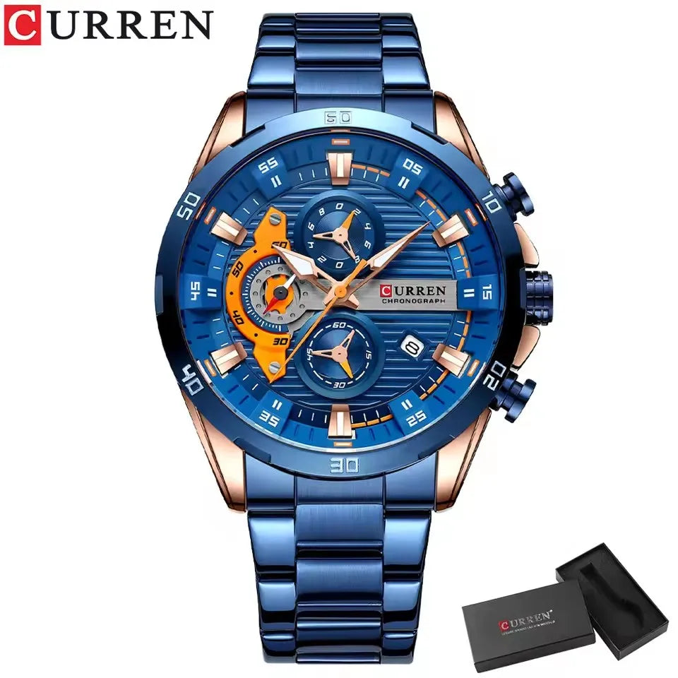 Stainless Steel Chronograph Luminous Dial Watch
