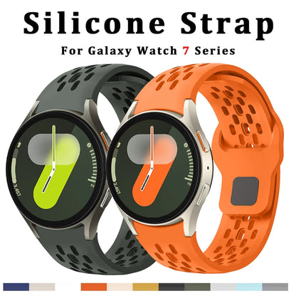 for Samsung Galaxy Watch 7 Strap 4/5/6/FE/classic/Pro 44mm 40mm wrist belt Silicone Sport correa Bracelet Galaxy Watch 7 Band