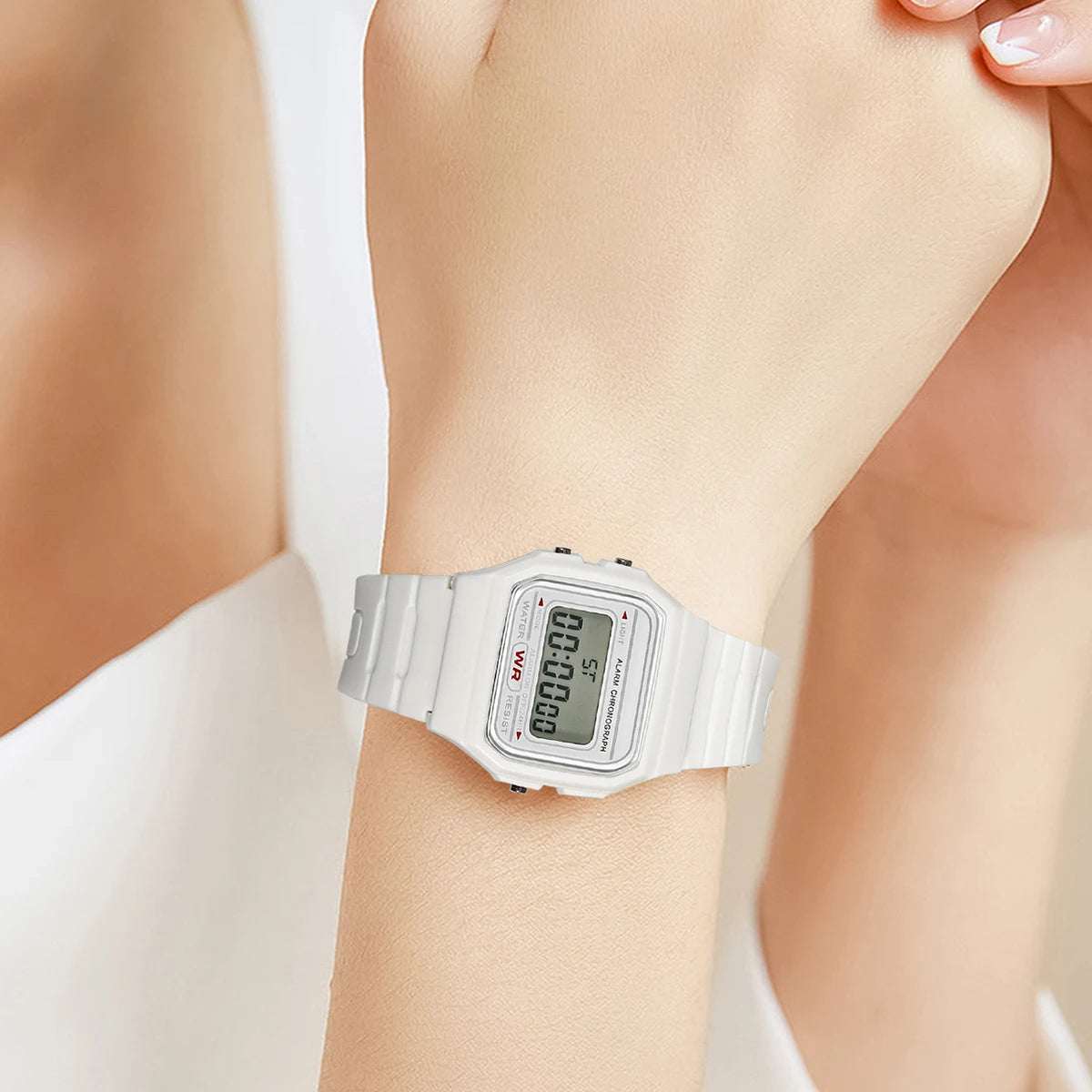 Montre électronique numérique à LED pour femmes, en vogue, montre de sport multifonctionnelle d'extérieur simple et décontractée pour hommes et femmes Reloj