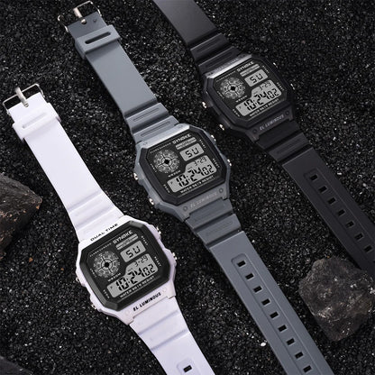 Montres numériques Hommes Sports Lumineuses Multifonction Étanche Femmes Montre-bracelet Extérieur et Course Étudiant Sept Lumières Synoke