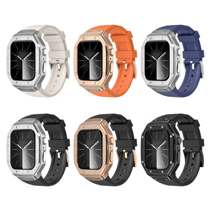 Modification Kit Metal Case & TPU Strap for iWatch Series 9 8 7 45mm 6 5 4 SE 44mm