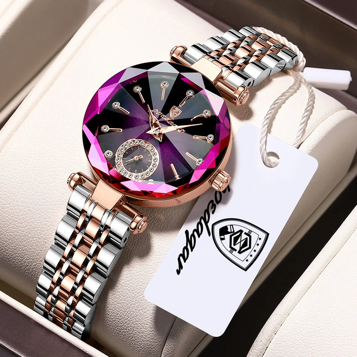 POEDAGAR Montres Exquises et Élégantes pour Femmes Étanche Cuir Haute Qualité Originale Montre Femme Quartz Montre-bracelet Dame