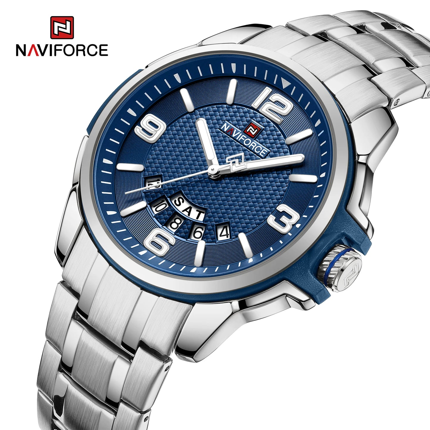 Montre-bracelet à quartz décontractée pour hommes, marque NAVIFORCE, en acier inoxydable, style affaires, étanche et lumineuse, Relogio