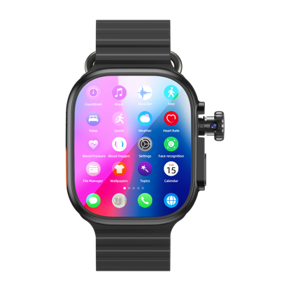 DW200 Montre Intelligente Homme WIFI Touch ID NFC Infrarouge avec Caméra Rotative, Déverrouillage par Empreinte Digitale, Fente pour Carte SIM Tactile, Appel Vidéo