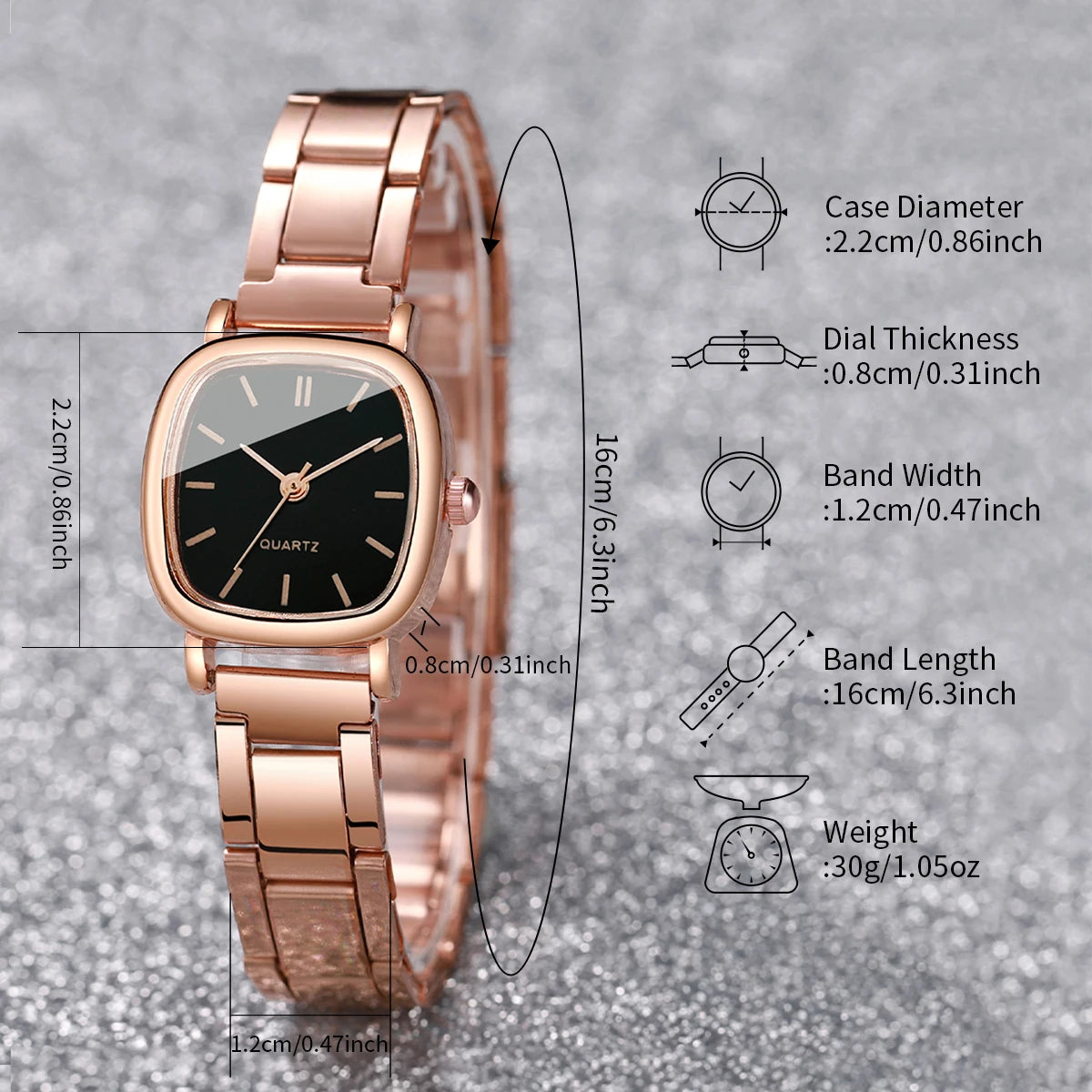 Lot de 2 montres carrées tendance pour femmes, bracelet en acier inoxydable, montre à quartz avec bracelet en forme de cœur