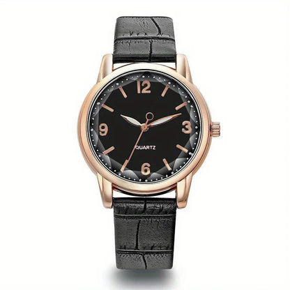 Montre à bracelet en cuir pour femme, verre polygonal, horloge de luxe, cadran créatif, mode, montre à quartz