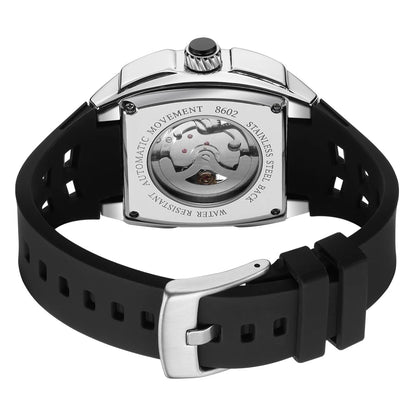 MEGIR Montre Homme Sport Tendance Boîtier Alliage Mécanique Étanche Bracelet Silicone Cadran Tonneau Aiguilles Lumineuses Montres-bracelets Homme