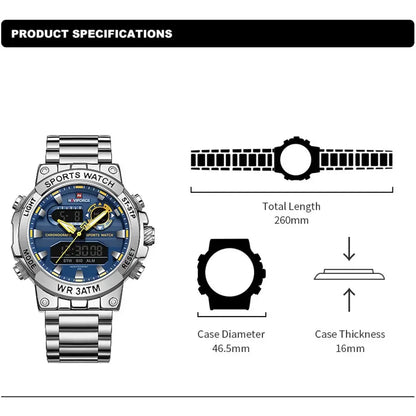 NAVIFORCE NF9237 Military Dual Display Chronograph Watch