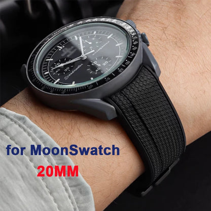 Bracelet de plongée 20mm pour Omega X Swatch Joint MoonSwatch Hommes Femmes Embout incurvé Arc Bracelet en caoutchouc TPU pour Outils de bracelet de montre Rolex