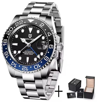 Nouvelle PD-1662 PAGANI DESIGN Montre-bracelet automatique GMT en acier inoxydable, étanche 100M, pour homme, montre mécanique haut de gamme 40mm
