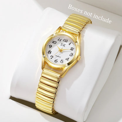 Montres Élégantes pour Femmes à Petit Cadran, Montre à Quartz Tendance avec Bracelet Élastique, Reloj Mujer (Sans Boîte)