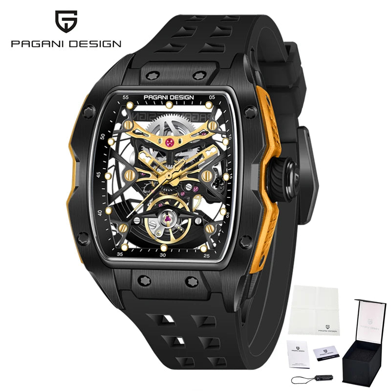 Montre Squelette Automatique ChronoState Obsidian Pulse pour Homme