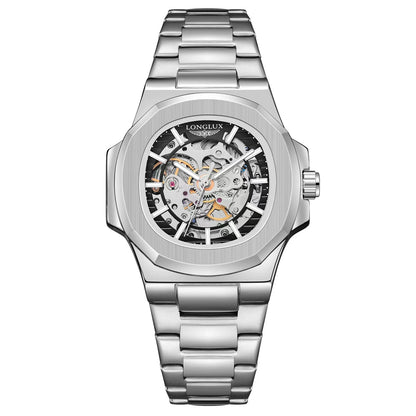Men automatic watch luxury mechanical watches waterproof business skeleton wholesale stainless steel gift man watch