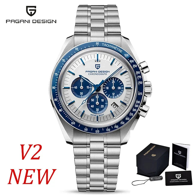 2026 New PAGANI DESIGN Mens Watches Top Brand Luxury Automatic Quartz Chronograph Waterproof Sport Stainless Steel Clock Relogio