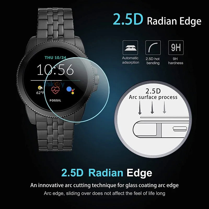 5PCS Screen Protector for Fossil Gen 4 Q Explorist HR / Q Venture HR / Sloan HR Smart Watch Tempered Glass Protective Film